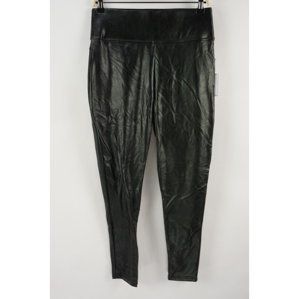 New 1.State Faux Leather Tapered Leg Crop Pants Womens Size XL Stretch‎ Black